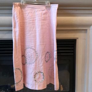 Pink, A-line skirt with silver embellishments